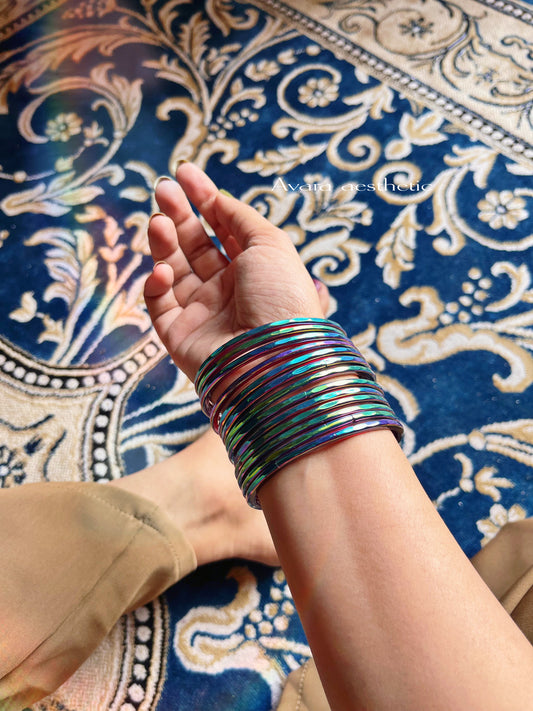 Peacock theme bangles set🦚☺️(set of 12 bangles )