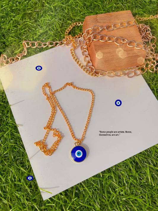 Evil eyes golden chain necklace