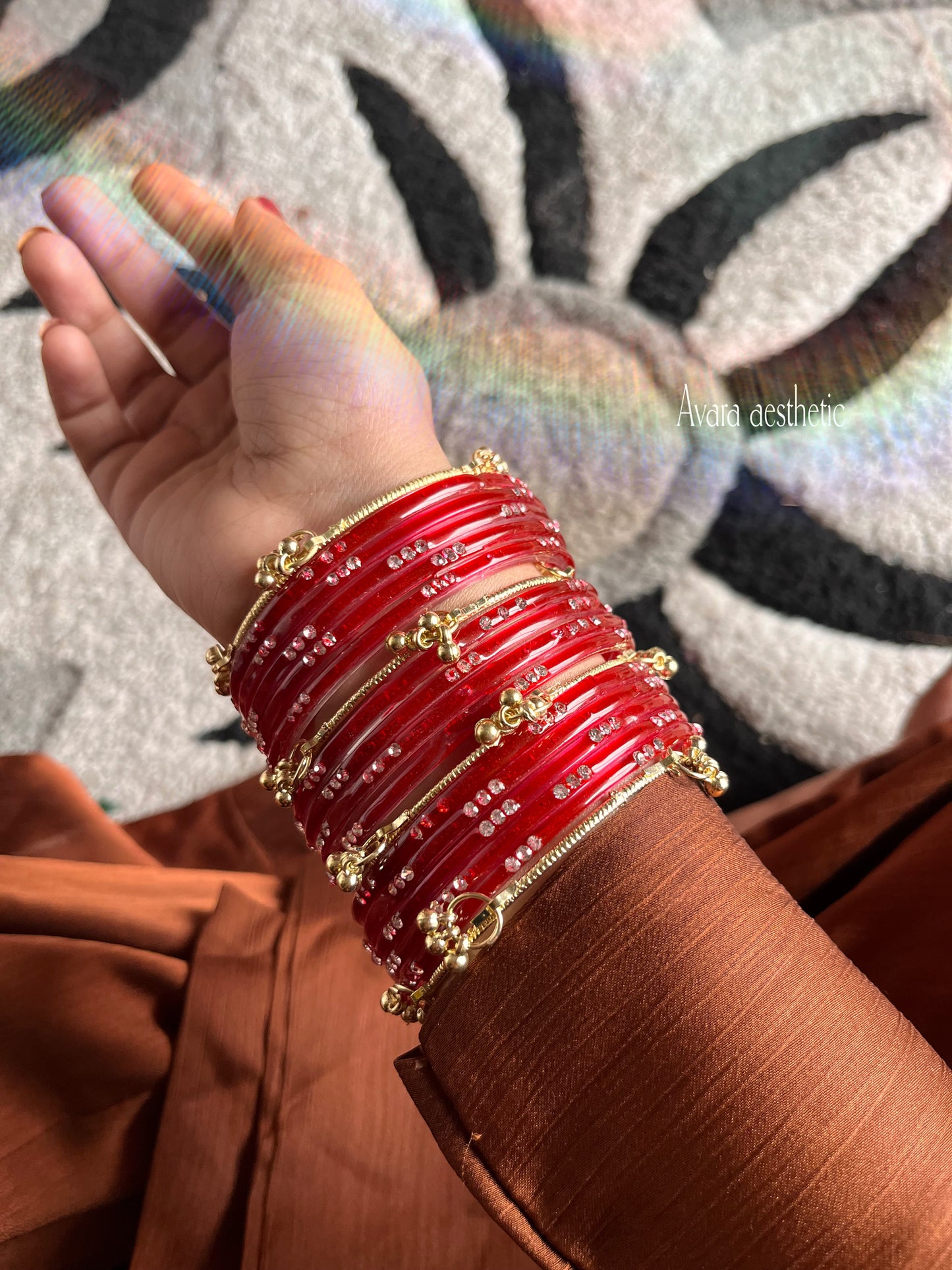 “Laal Ishq”“Kashmiri bangles set for women | traditional festive bangles | wedding wear bangles | ethnic jewelry India | stackable bangle set”