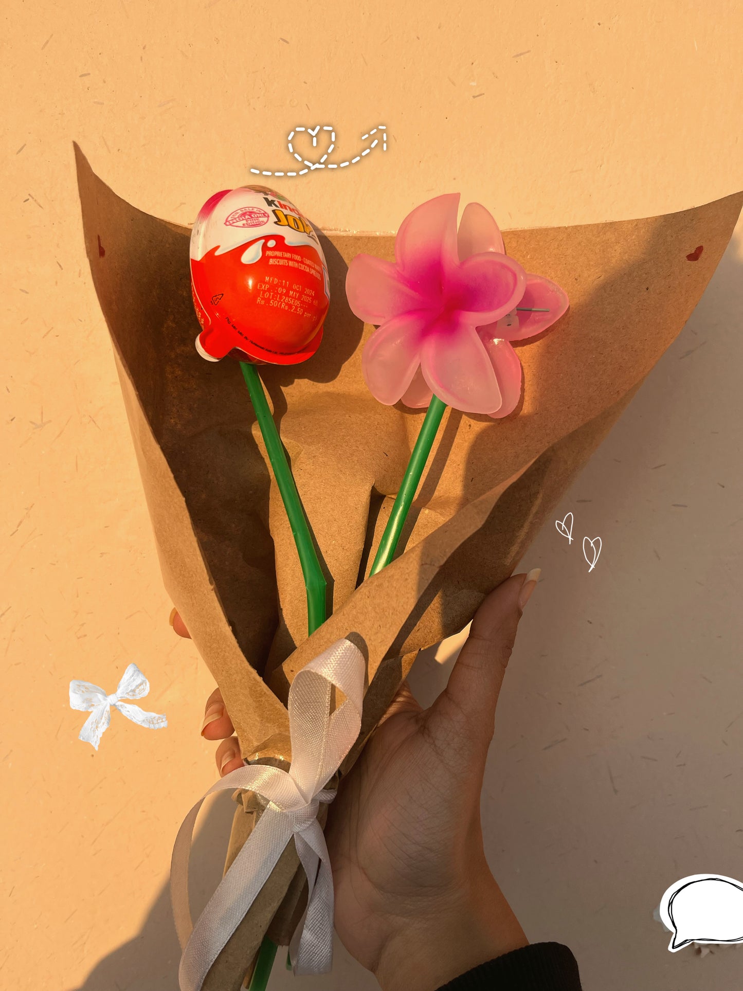 Pookie flower clawclip with kinderjoy bouquet 💐🎀🥰♥️(select flower claw color below)