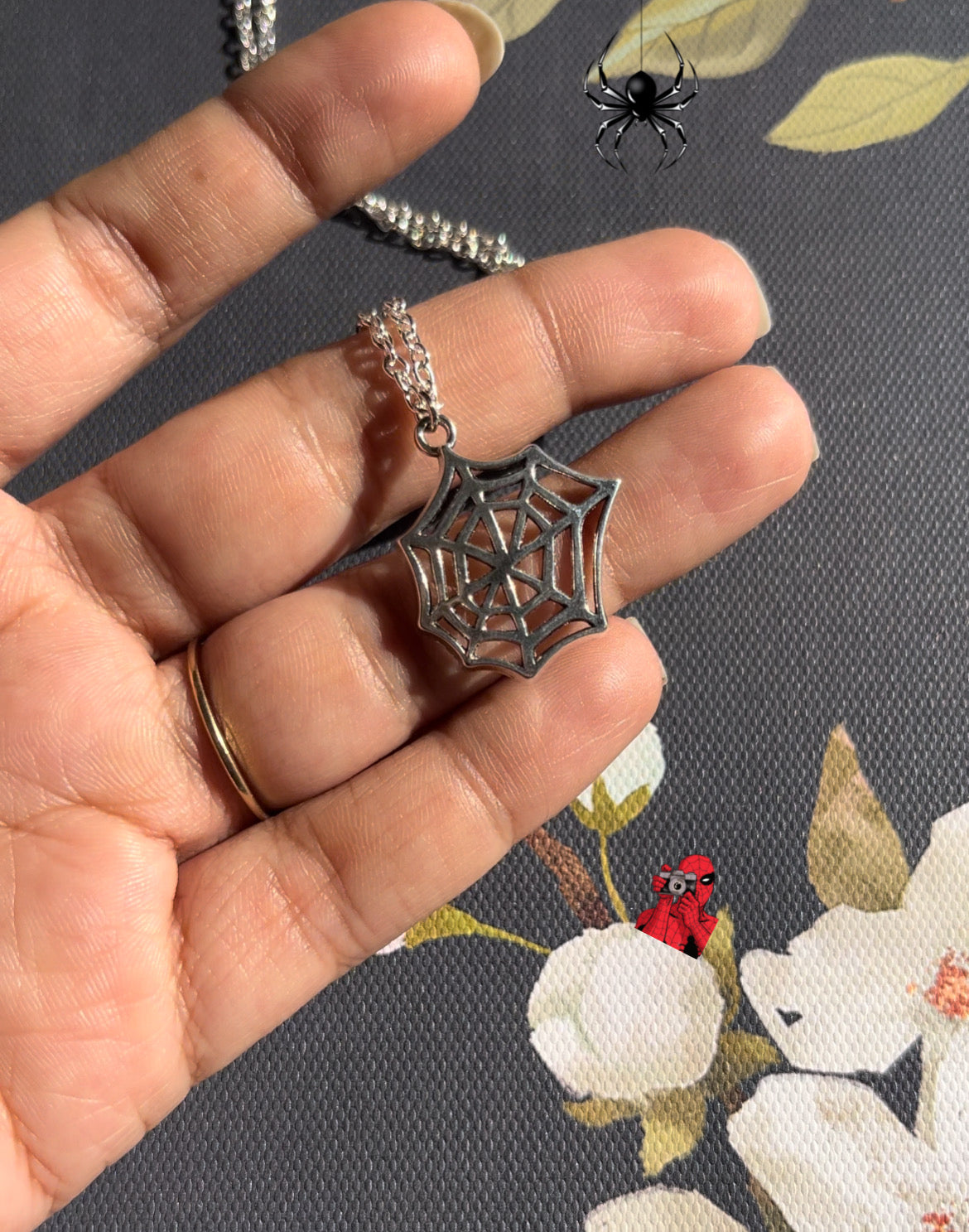 Spiderweb charm necklace 🕸️ genz vibes