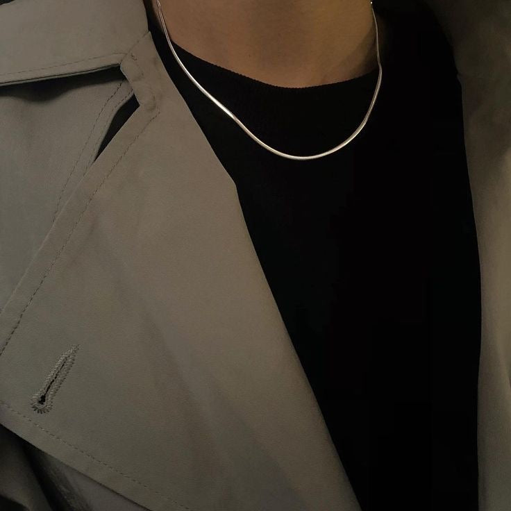 Sleek silver snakechain 🖤super stylish and adjustable! Antitarnish | water proof | non hypoallergenic