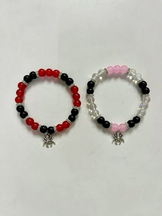 Spiderman theme matching couple bracelets set♥️💝🕷️🕸️