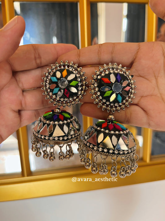 Multicoloured Nysa jhumka earrings 🌈