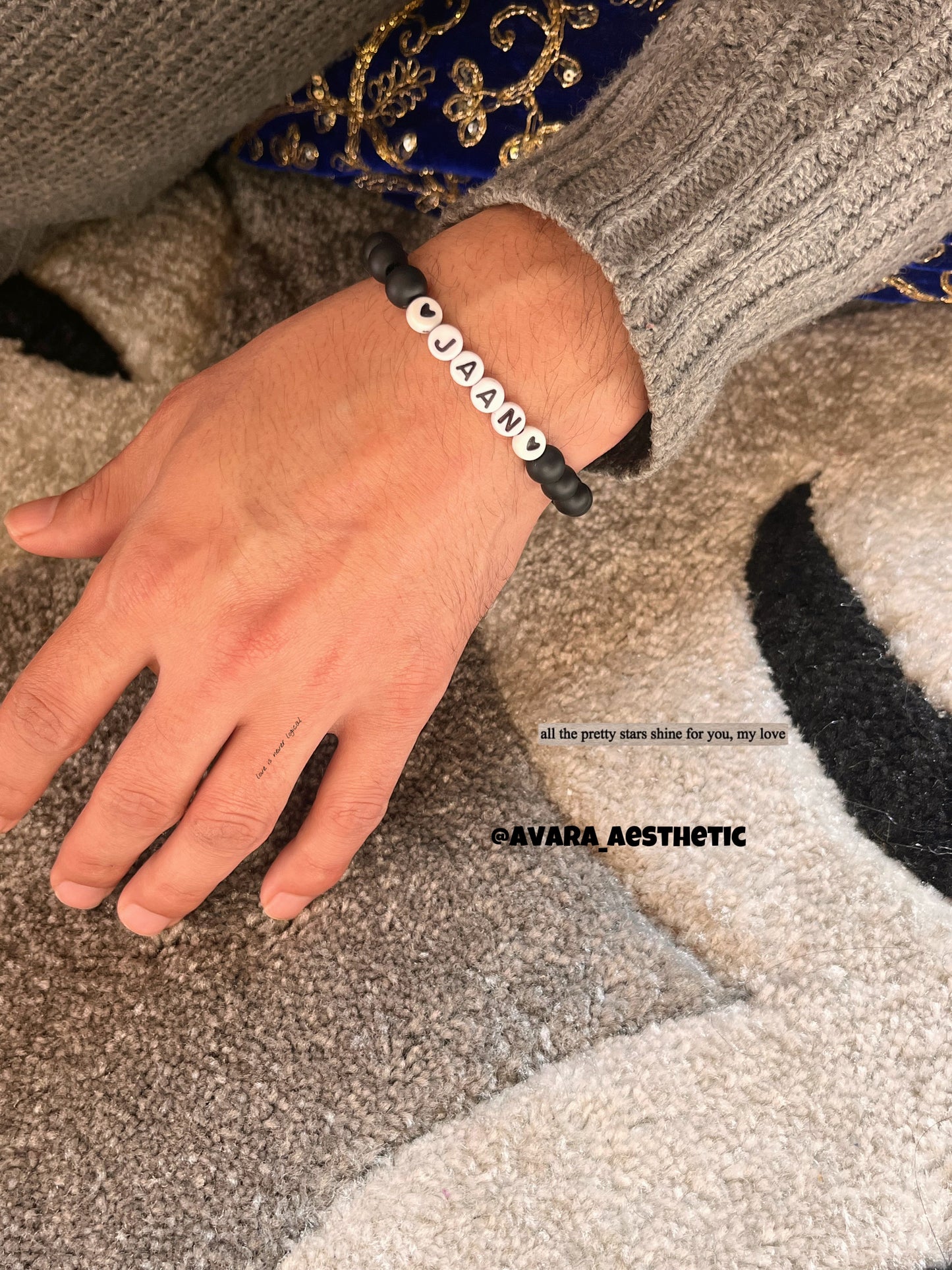 “Jaan” initials bracelet for him 💝(perfect for your guy )