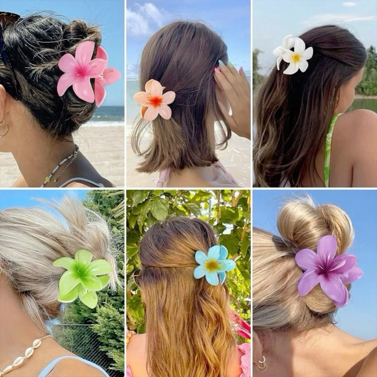 Mermaid theme viral flower clawclips 🌸🪷🌼🌷🌻 ( select color from below ) large sizes! Premium quality