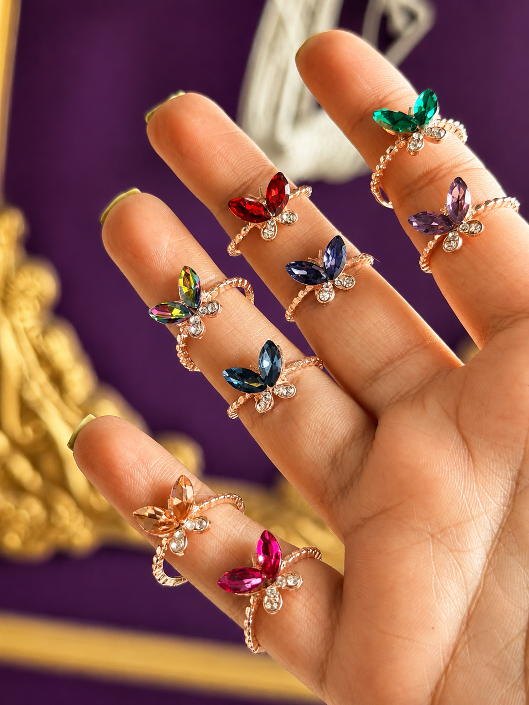 Butterfly Crystal Ring for Women | Aesthetic Fashion Jewelry | Avara Aesthetic🦋