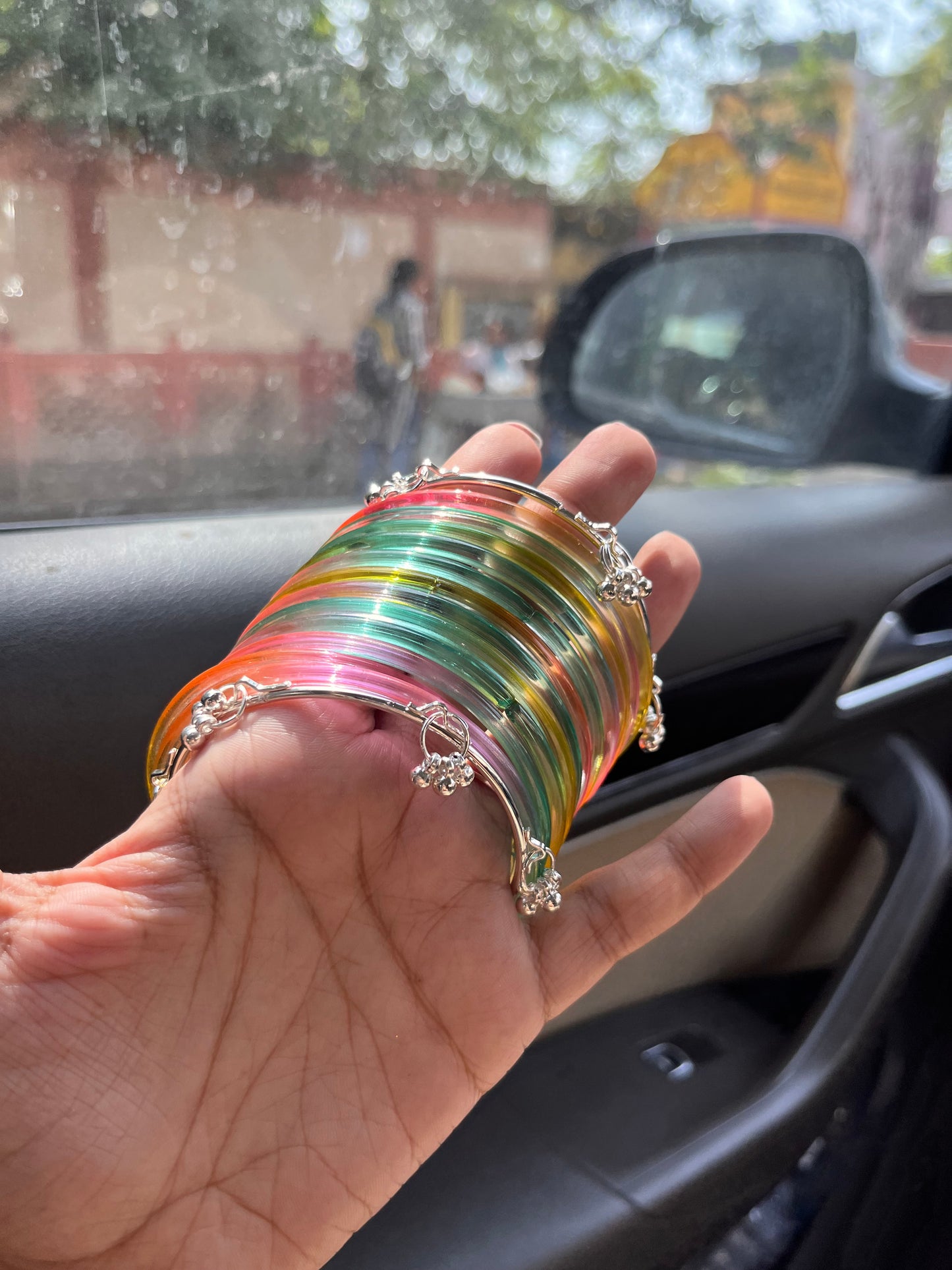 Multicolored jelly glass bangles set ♥️🌈🥹 consist of whole set of 12 bangles