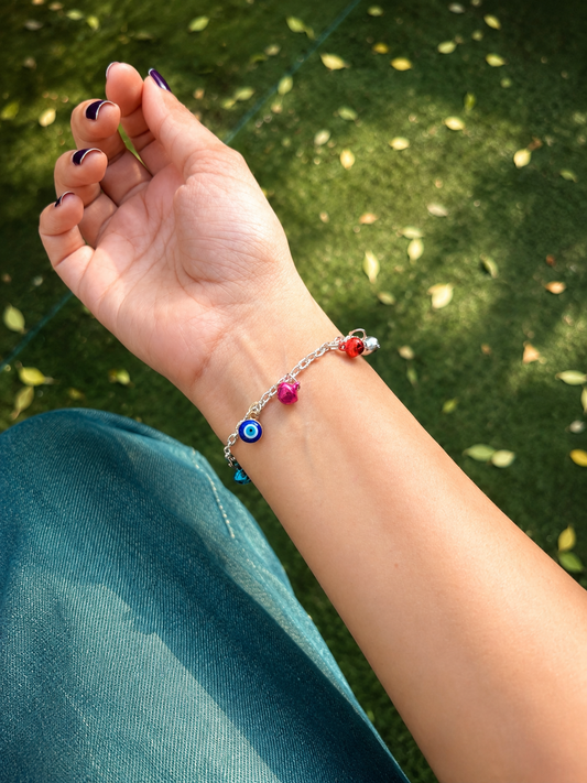 Evil Eye Ghungroo Charm Bracelet 3.0 for Women | Adjustable stainless steel Style Bracelet🧿