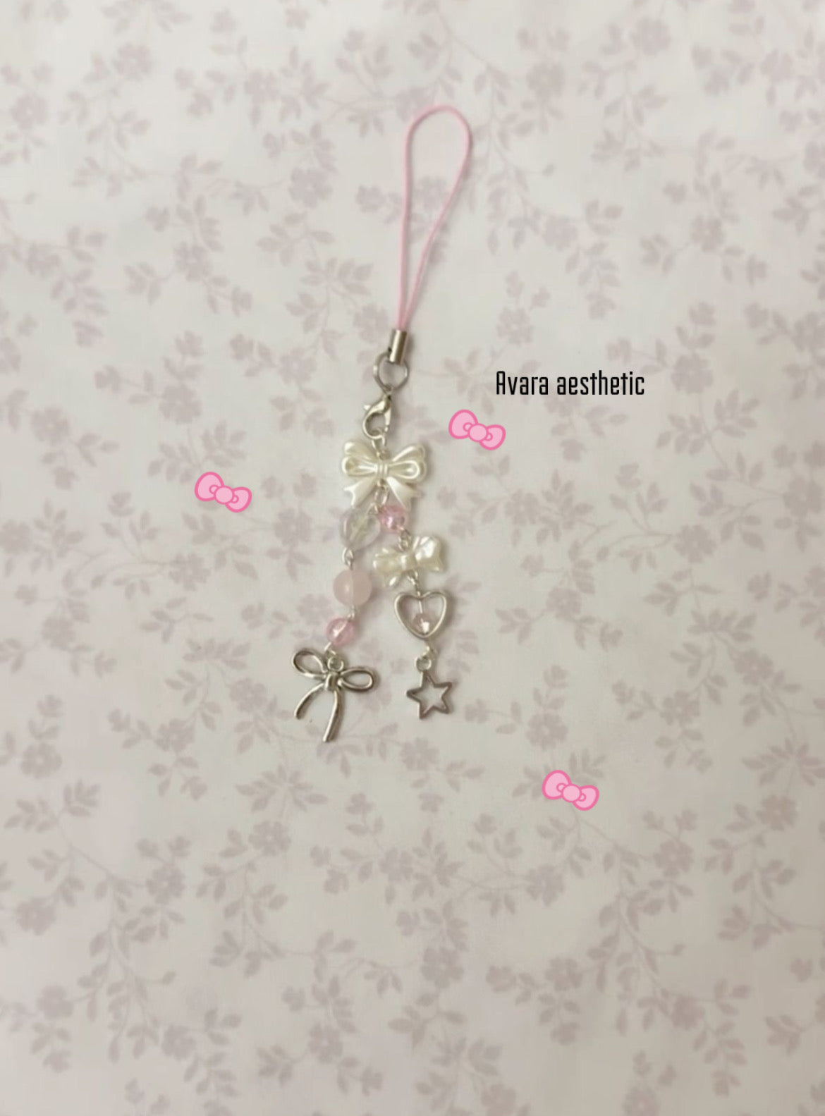 coquette theme bow star phonecharm ⭐️🎀