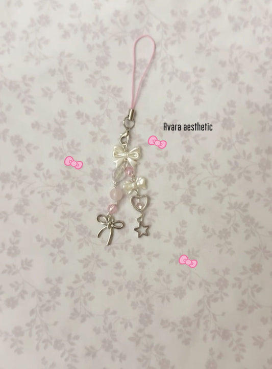 coquette theme bow star phonecharm ⭐️🎀