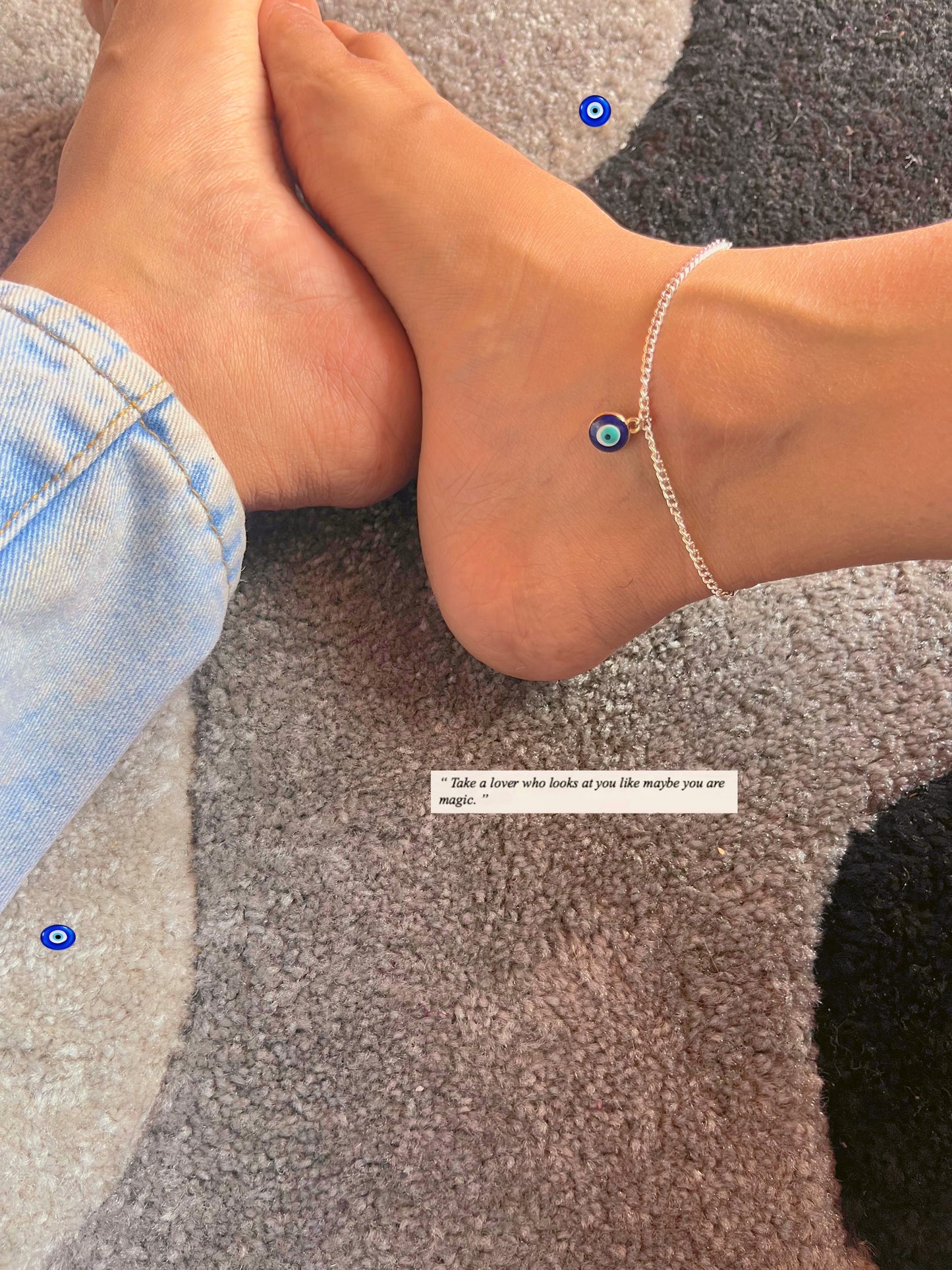 Ainna 2.0 evil eyes chain anklet for her ♥️🧿 (the anklet is free size can be worn by anyone) Dr re