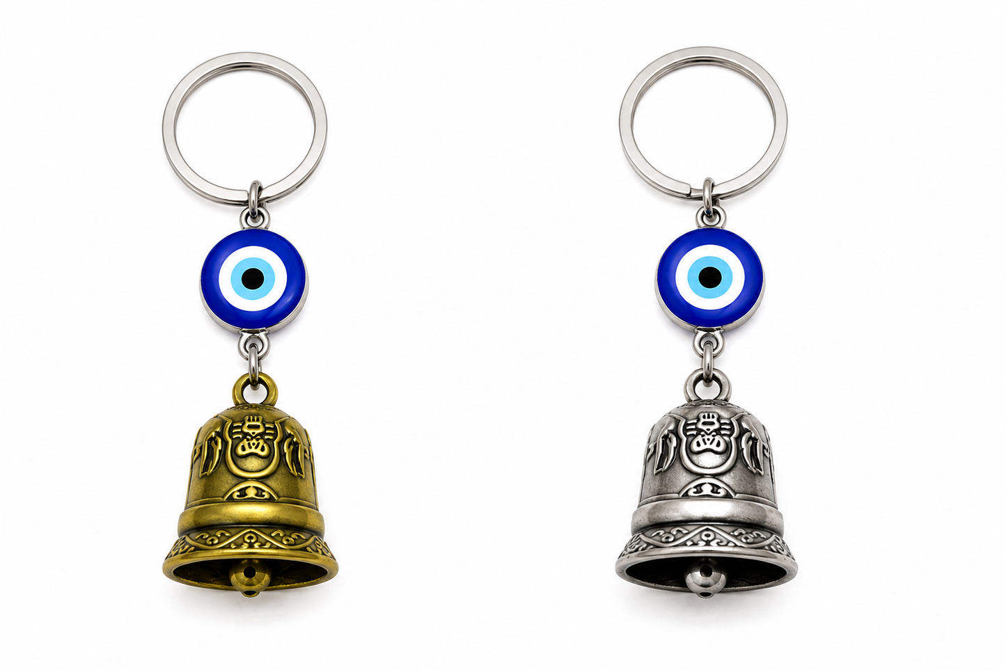 Guardian Bell for Motorcycle & Bike | Evil Eye Protection Bell Keychain | Lucky Bell for Bikers | Good Luck Bike Accessory🧿✨