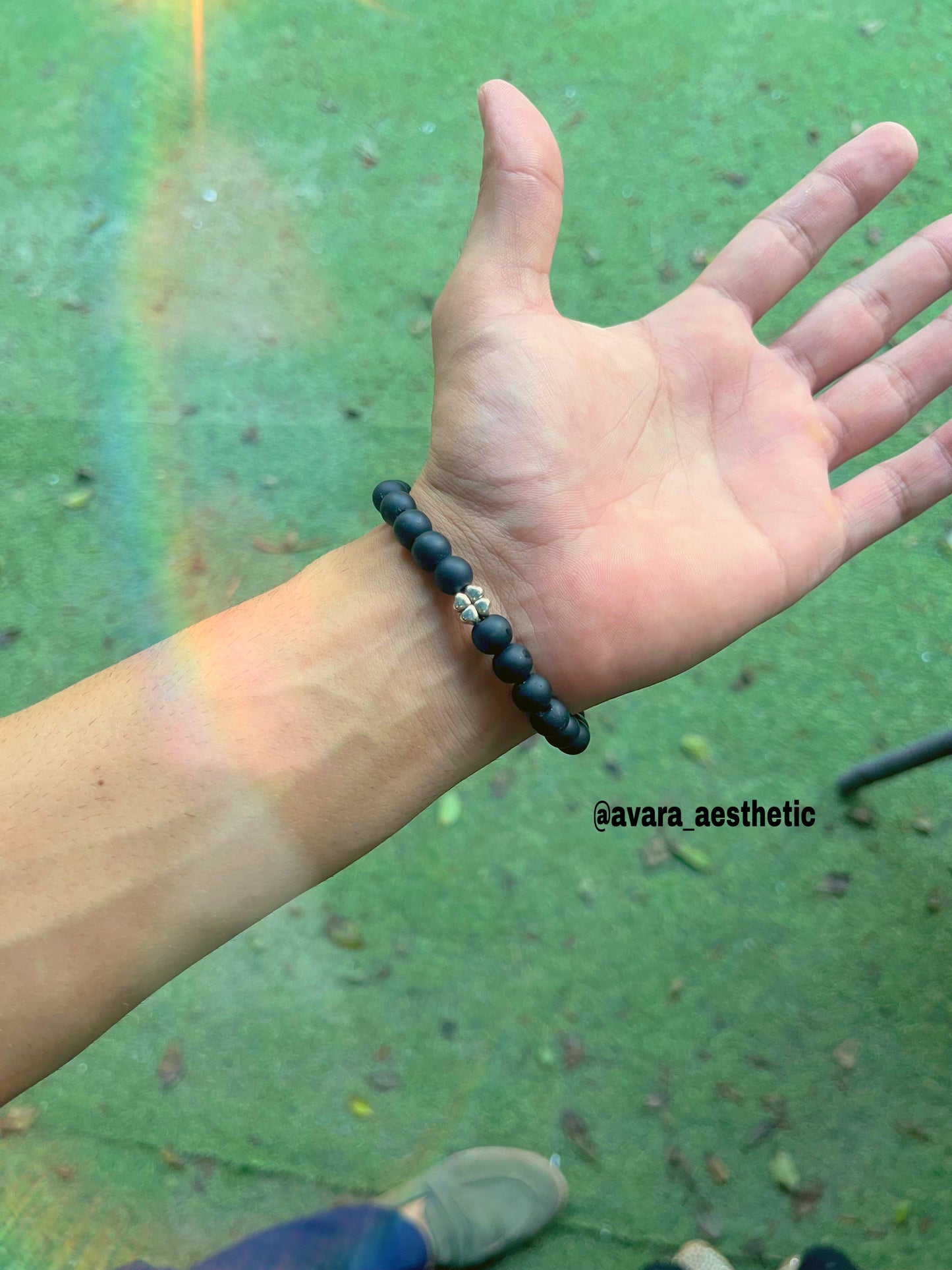Clover luck black stone bracelet 🖤✨