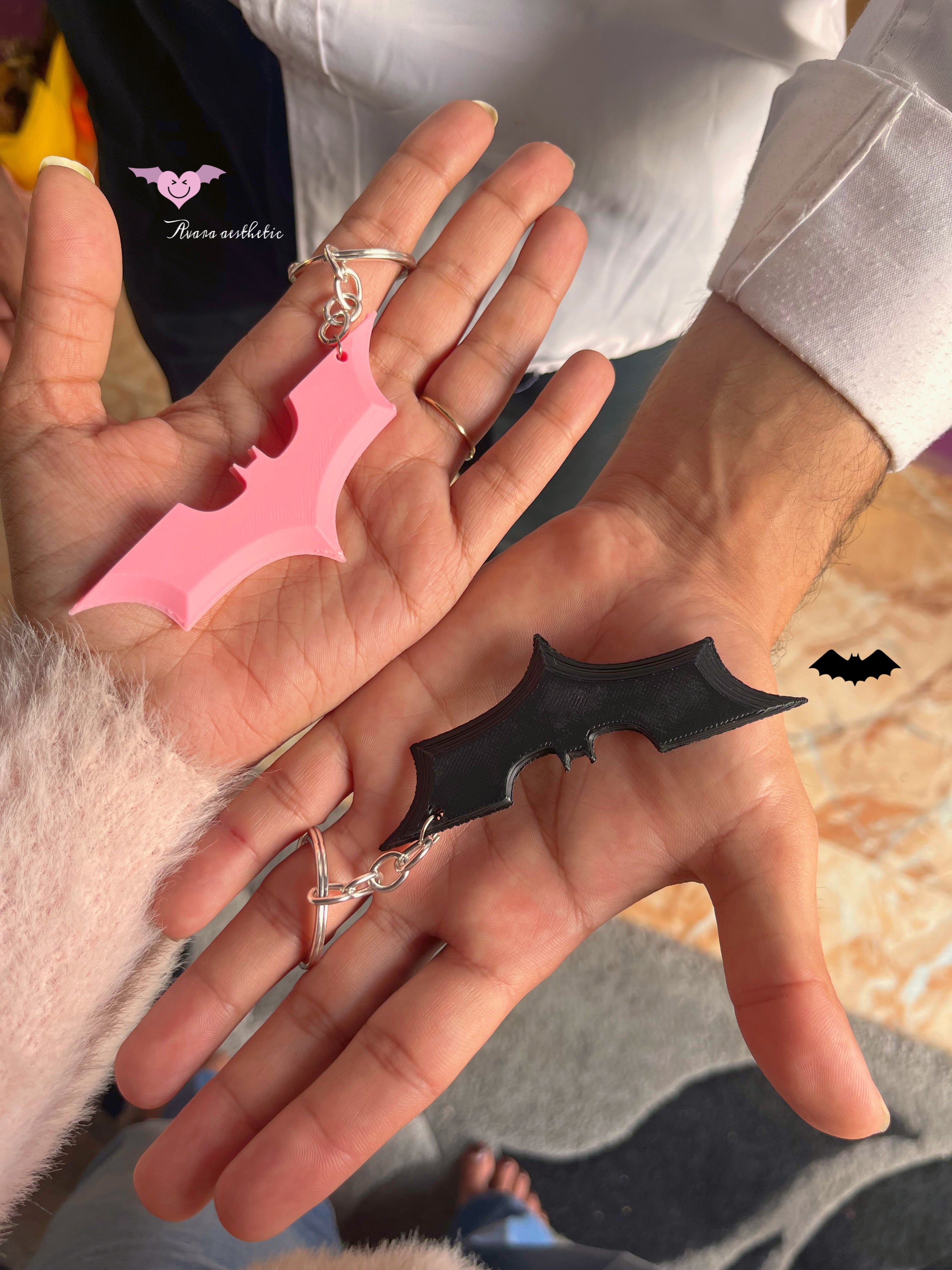 Batman theme matching keychains 🖤🩷( consist of two keychains as