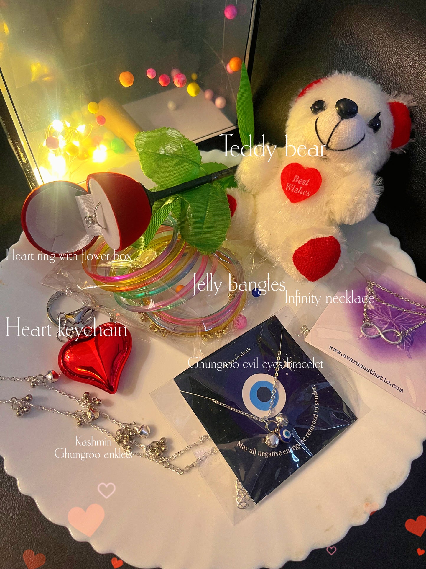 “Romantic Gift Hamper for Her 💖 | Teddy, Rose, Jewelry Combo Box (Ready to Gift) Premium gifting consist of 8plus item.