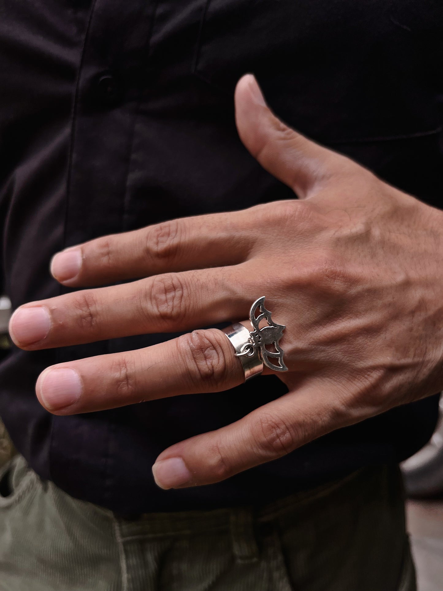 Batman character silver plated ring 🦇 (ring is adjustable)