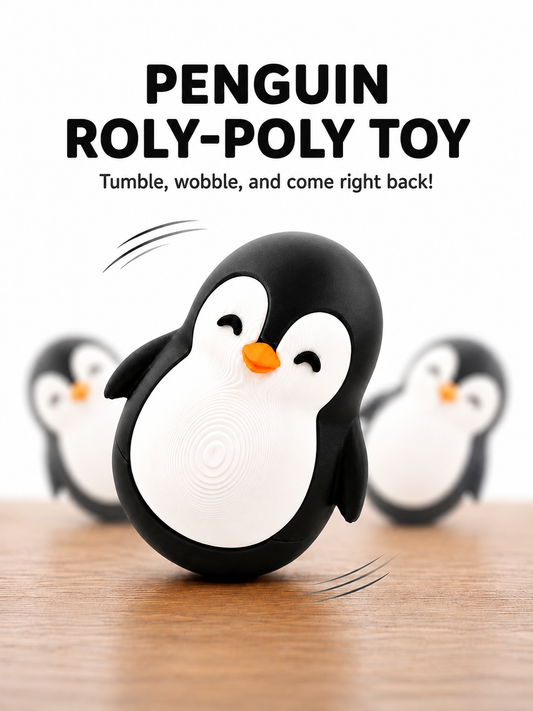 Penguin Roly Poly Wobble Toy for Babies & Toddlers | Montessori Balance Sensory Toy | Self-Righting Penguin