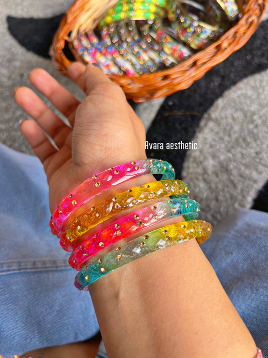 Rangilo phool floral stack ( stack of 4 bangle bracelets as shown)💐