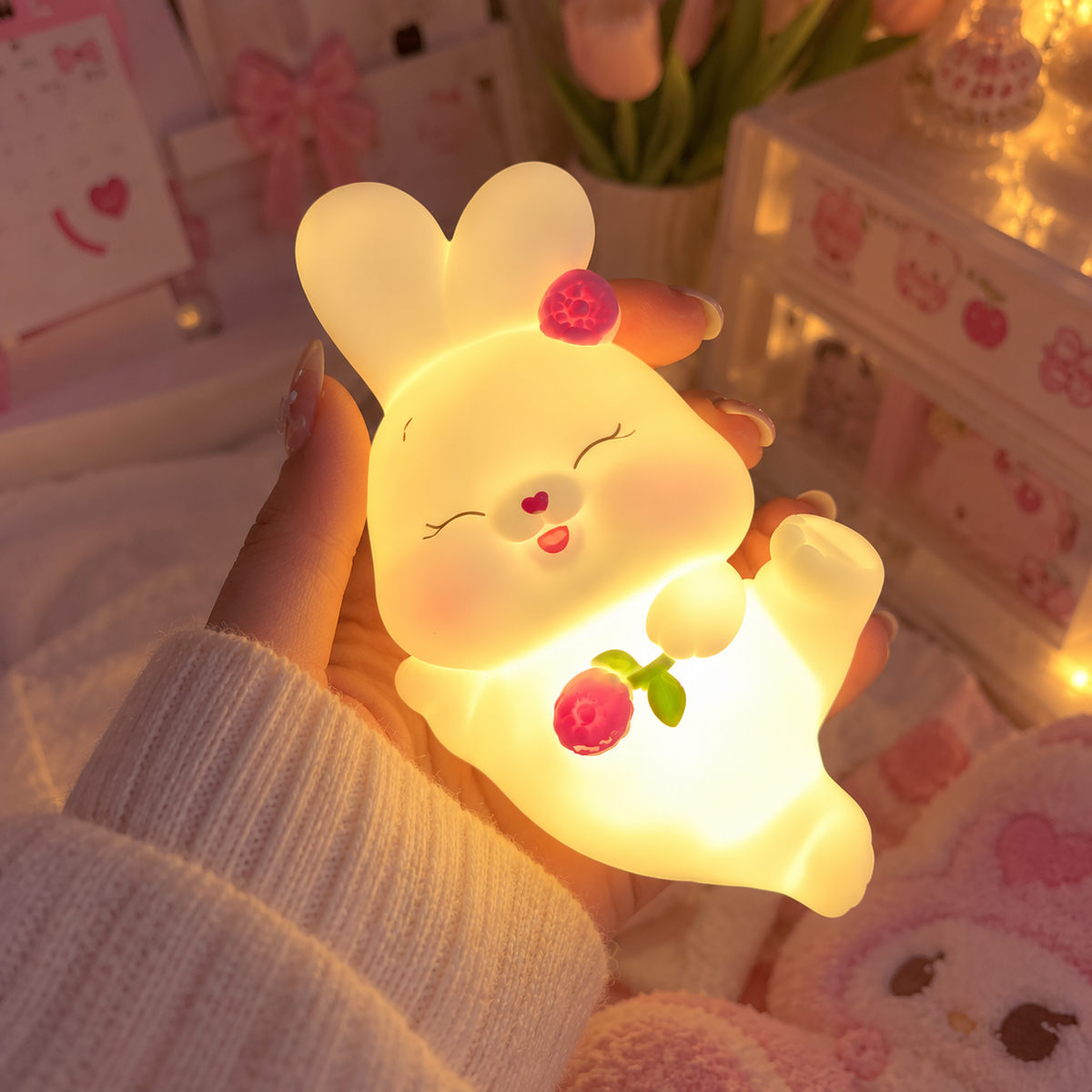 Bunny Glow Night Light 🐰✨ | Cute LED Bunny Lamp🐇🐰🎀