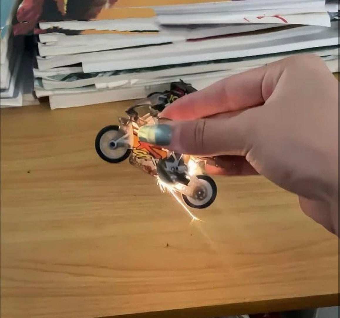 MotoSpark LED Bike Keychain ✨🏍️ tiny bike crazy ⚡️sparks